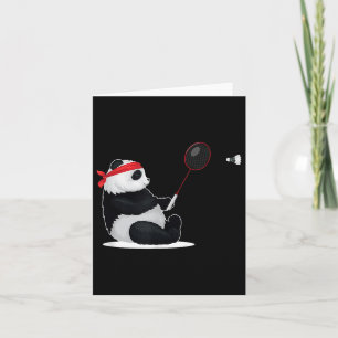 Badminton Panda Funny Sweet Sport Humour Shuttle A Card