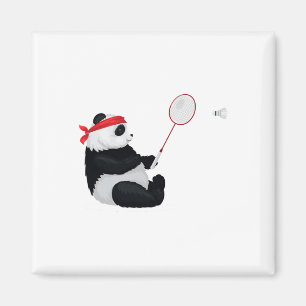 Badminton Panda Funny Sweet Sport Humour Shuttle A Magnet