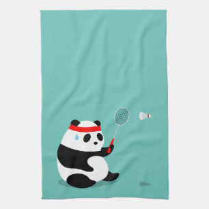 Badminton Panda Getting Sweaty Sports Towel