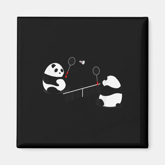 Badminton Panda Volley  Magnet (Front)