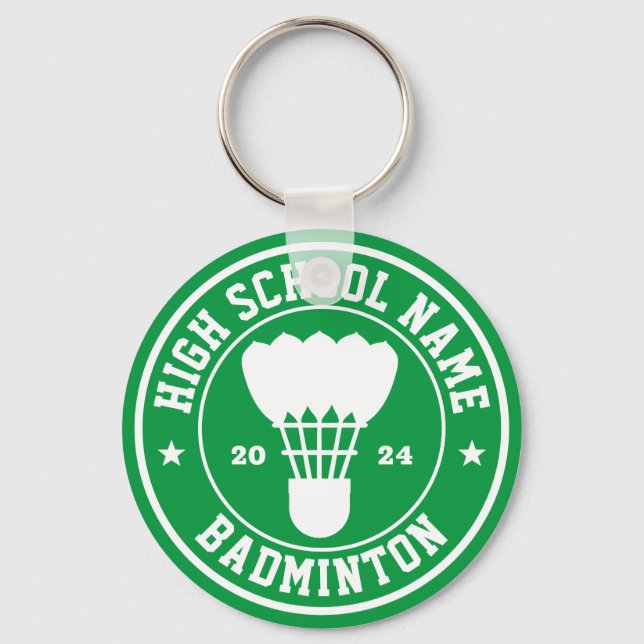 Badminton Player and Coach Personalised Sports Key Ring (Front)