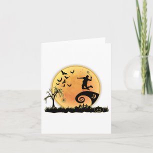 Badminton Player And Moon Silhouette Halloween Cos Card