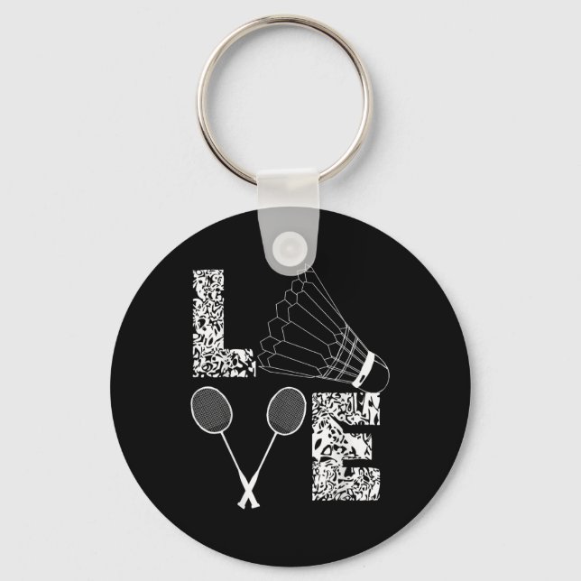 Badminton Player Badminton Lover Shuttle  Key Ring (Front)