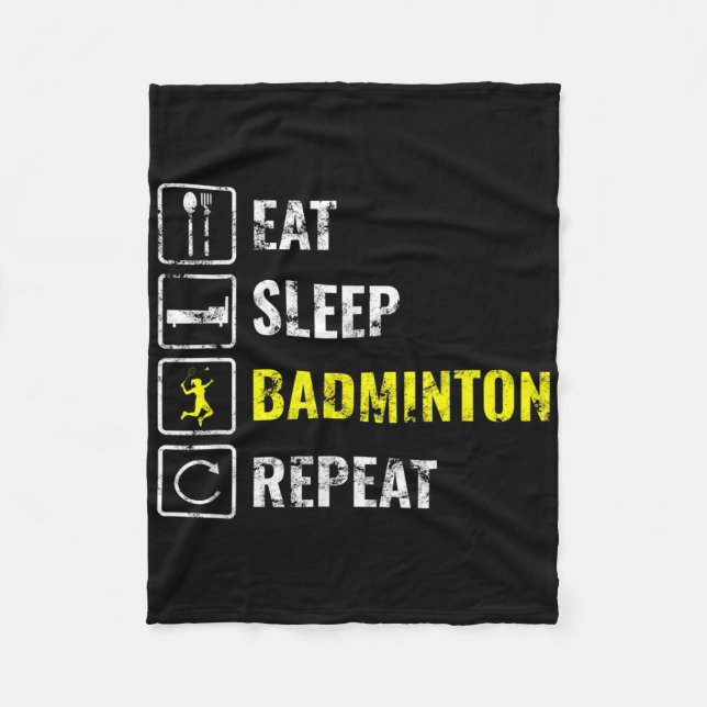 Badminton Player Badminton Racket Shuttle Birdie S Fleece Blanket (Front)