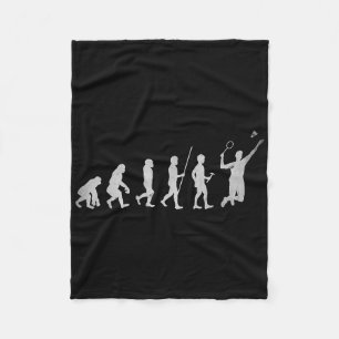 Badminton Player Birdie Shuttle Smash  Fleece Blanket