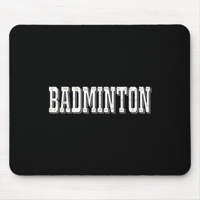 Badminton Player Birdie Shuttle Smash  Mouse Mat (Front)