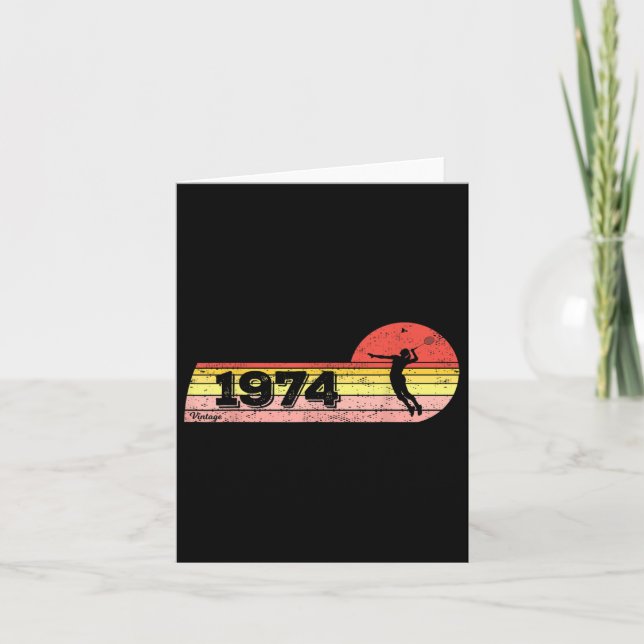 Badminton-player Born 1974 Birthday Vintage Women  Card (Front)