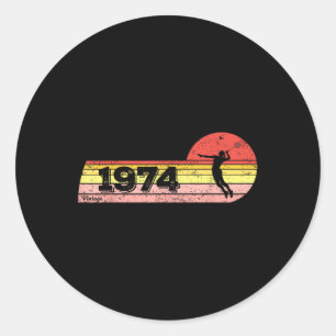 Badminton-player Born 1974 Birthday Vintage Women Classic Round Sticker