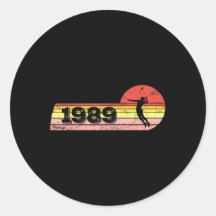 Badminton-player Born 1989 Birthday Vintage Women Classic Round Sticker