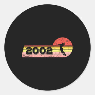 Badminton-player Born 2002 Birthday Vintage Women Classic Round Sticker