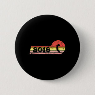 Badminton-player Born 2016 Birthday Vintage Women 6 Cm Round Badge