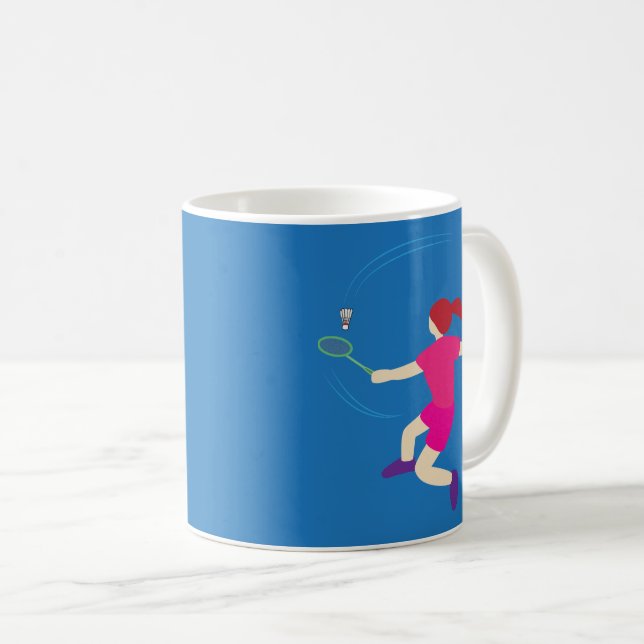 Badminton Player Coffee Mug (Front Right)