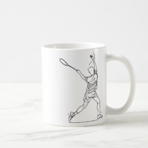 Badminton Player Drawing Shuttle Game For Boys Coffee Mug