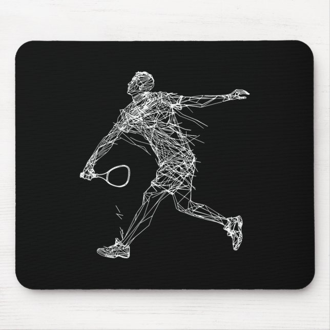 Badminton Player Drawing Shuttle Game For Boys  Mouse Mat (Front)