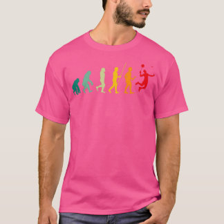 Badminton Player Evolution Retro Design T-Shirt