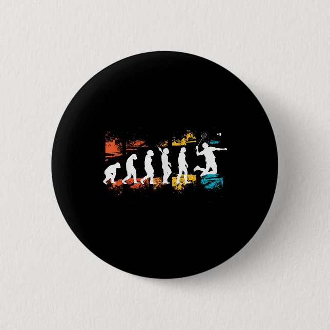 Badminton Player Evolution Shuttle Badminton Racke 6 Cm Round Badge (Front)
