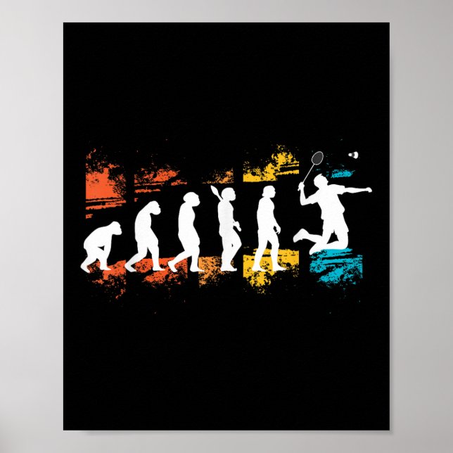 Badminton Player Evolution Shuttle Badminton Racke Poster (Front)