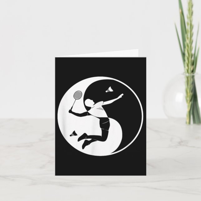 Badminton-player Game Shuttle Yin-yang-symbol Badm Card (Front)