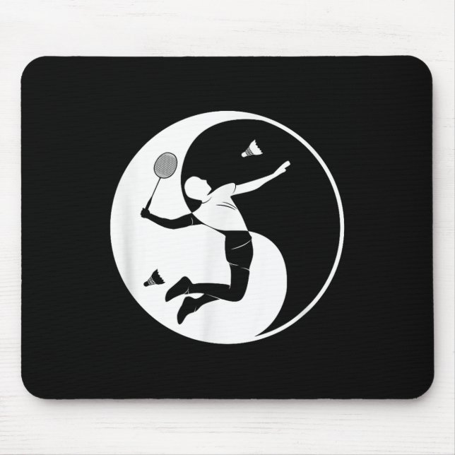Badminton-player Game Shuttle Yin-yang-symbol Badm Mouse Mat (Front)