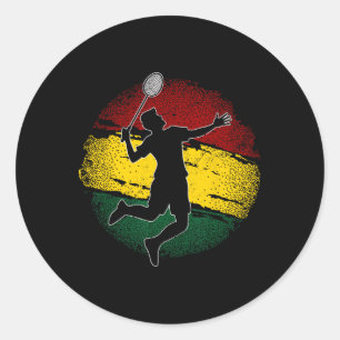 Badminton Player Ghanaian Flag Ghana 1 Classic Round Sticker