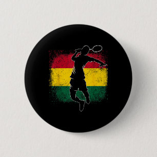 Badminton Player Ghanaian Flag Ghana  6 Cm Round Badge