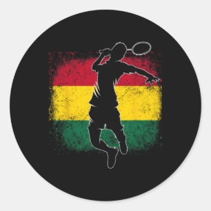 Badminton Player Ghanaian Flag Ghana Classic Round Sticker