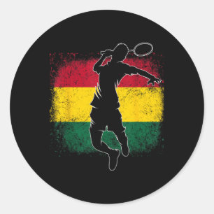 Badminton Player Ghanaian Flag Ghana Classic Round Sticker