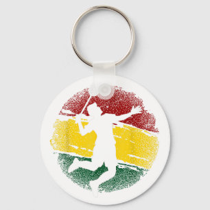 Badminton Player Ghanaian Flag Ghana Key Ring