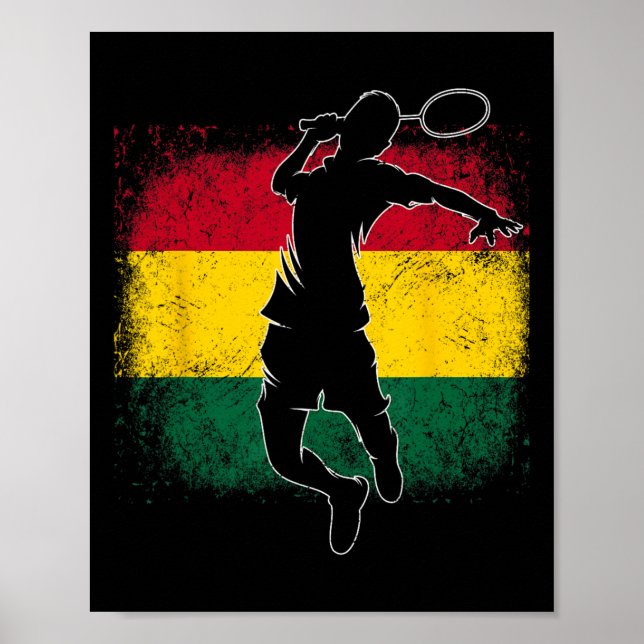 Badminton Player Ghanaian Flag Ghana  Poster (Front)
