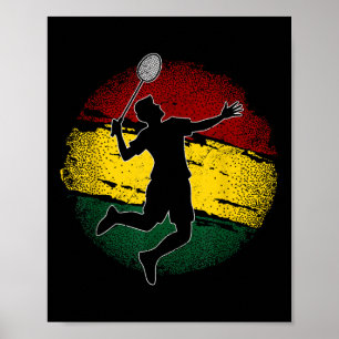 Badminton Player Ghanaian Flag Ghana  Poster