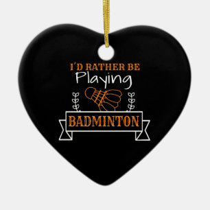Badminton Player Gift Ceramic Tree Decoration
