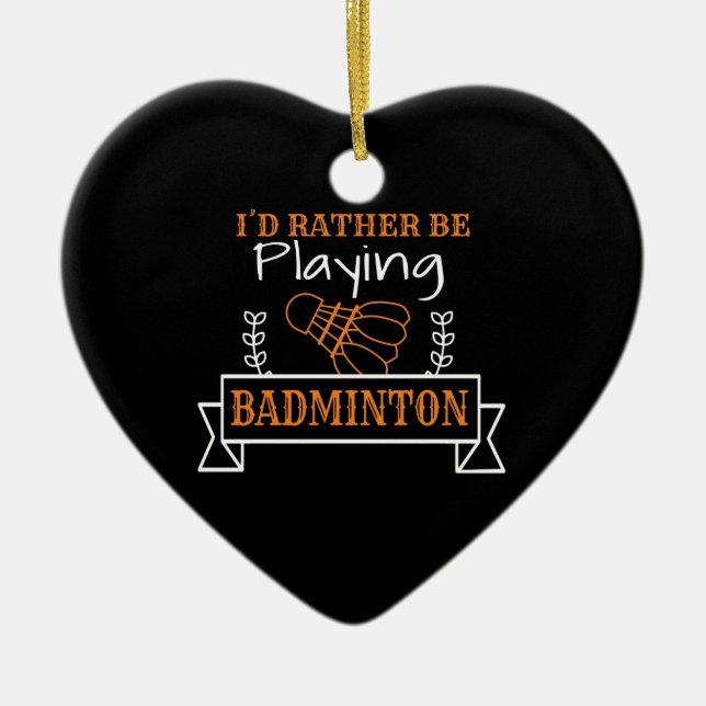 Badminton Player Gift Ceramic Tree Decoration (Front)