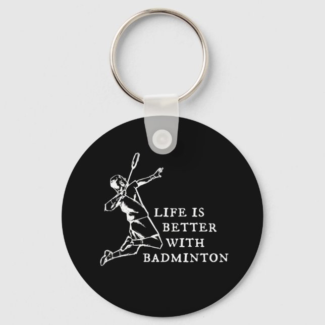 Badminton Player Gifts Key Ring (Front)