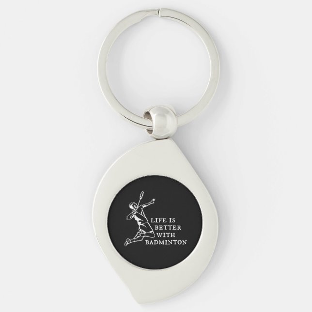 Badminton Player Gifts Key Ring (Front)