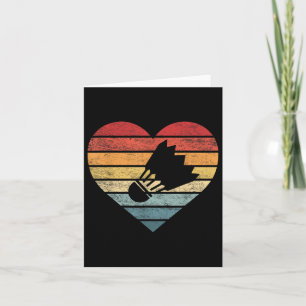 Badminton Player Gifts Retro Sunset Shuttle Birdie Card
