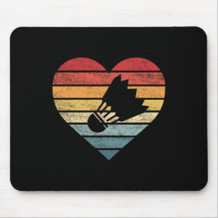 Badminton Player Gifts Retro Sunset Shuttle Birdie Mouse Mat