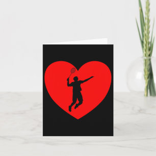 Badminton Player Heart Funny Badminton For Men Wom Card