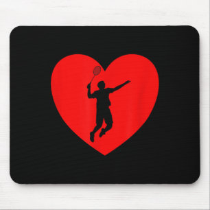 Badminton Player Heart Funny Badminton For Men Wom Mouse Mat