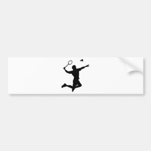 Badminton player jump bumper sticker