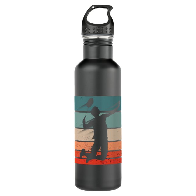 Badminton Player Jump Smash 710 Ml Water Bottle (Front)