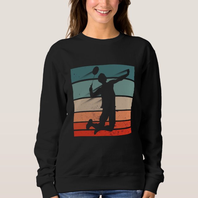 Badminton Player Jump Smash Sweatshirt (Front)