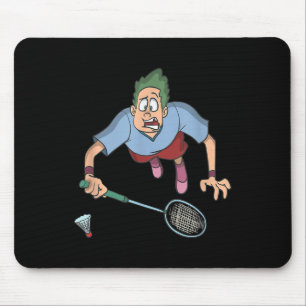 Badminton Player Jumping Mouse Mat