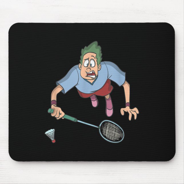Badminton Player Jumping  Mouse Mat (Front)