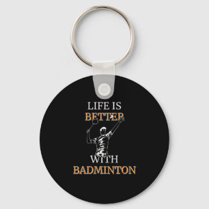 Badminton Player Key Ring