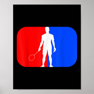 Badminton Player Kids Men Women Smash Birdie  Poster