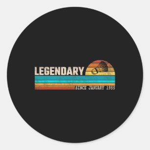 Badminton Player Legend Since January 1955 Birthda Classic Round Sticker