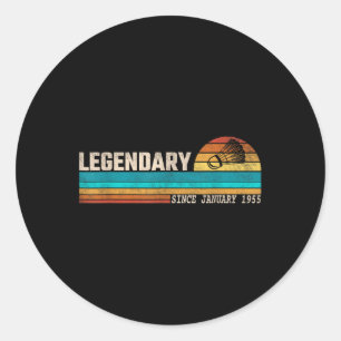 Badminton Player Legend Since January 1955 Birthda Classic Round Sticker