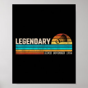 Badminton Player Legend Since November 1954 Birthd Poster