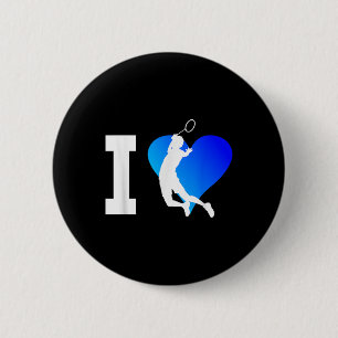 Badminton Player Mens Shuttle Squash Women 6 Cm Round Badge