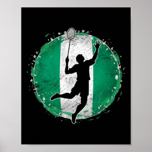 Badminton Player Nigeria Nigerian Flag Nigeria 1 Poster